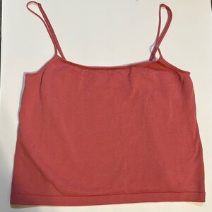 Vince Spaghetti Strap Pink Camisole Sz M Italian Yarn 100% Cotton